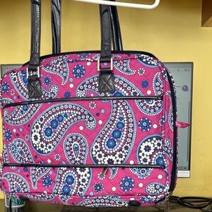 Vera Bradley Work Tote/Laptop Case/Boysenberry Pattern with Sleeve Case